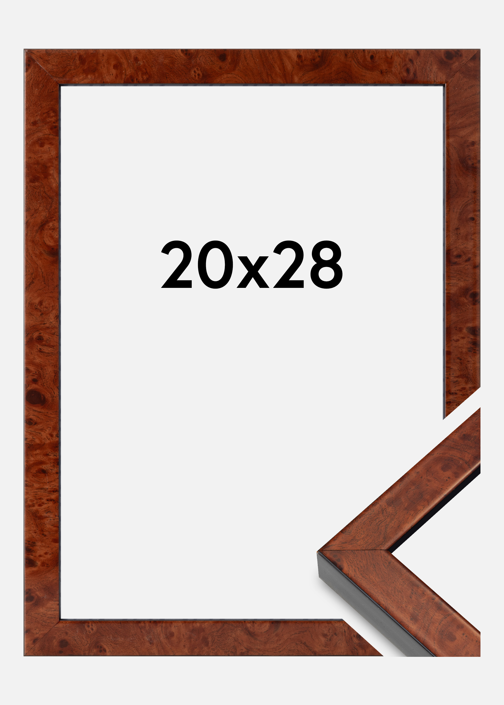 Frame Hermes Acrylic Glass Burr Walnut 20x28 cm