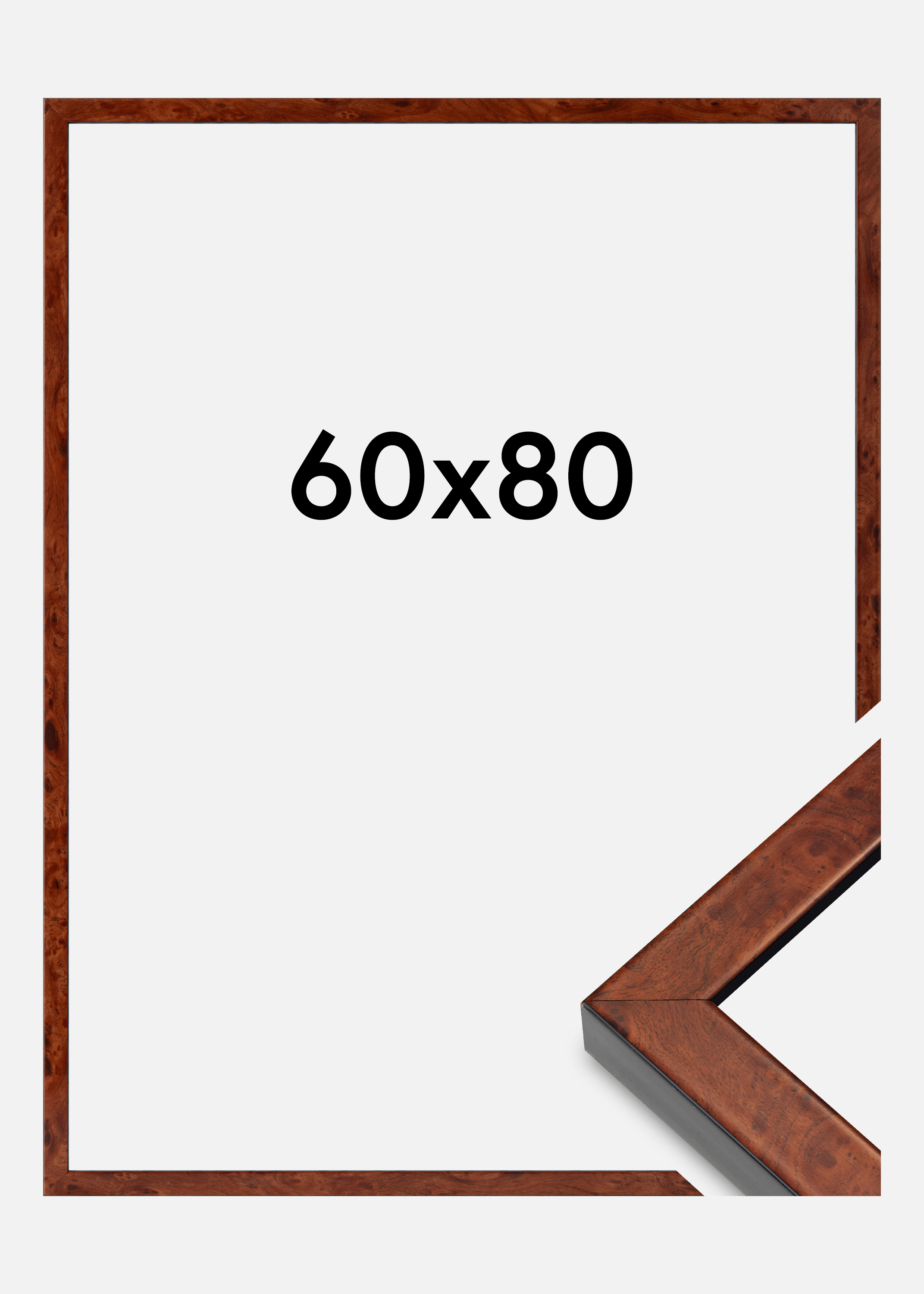 Frame Hermes Acrylic Glass Burr Walnut 60x80 cm