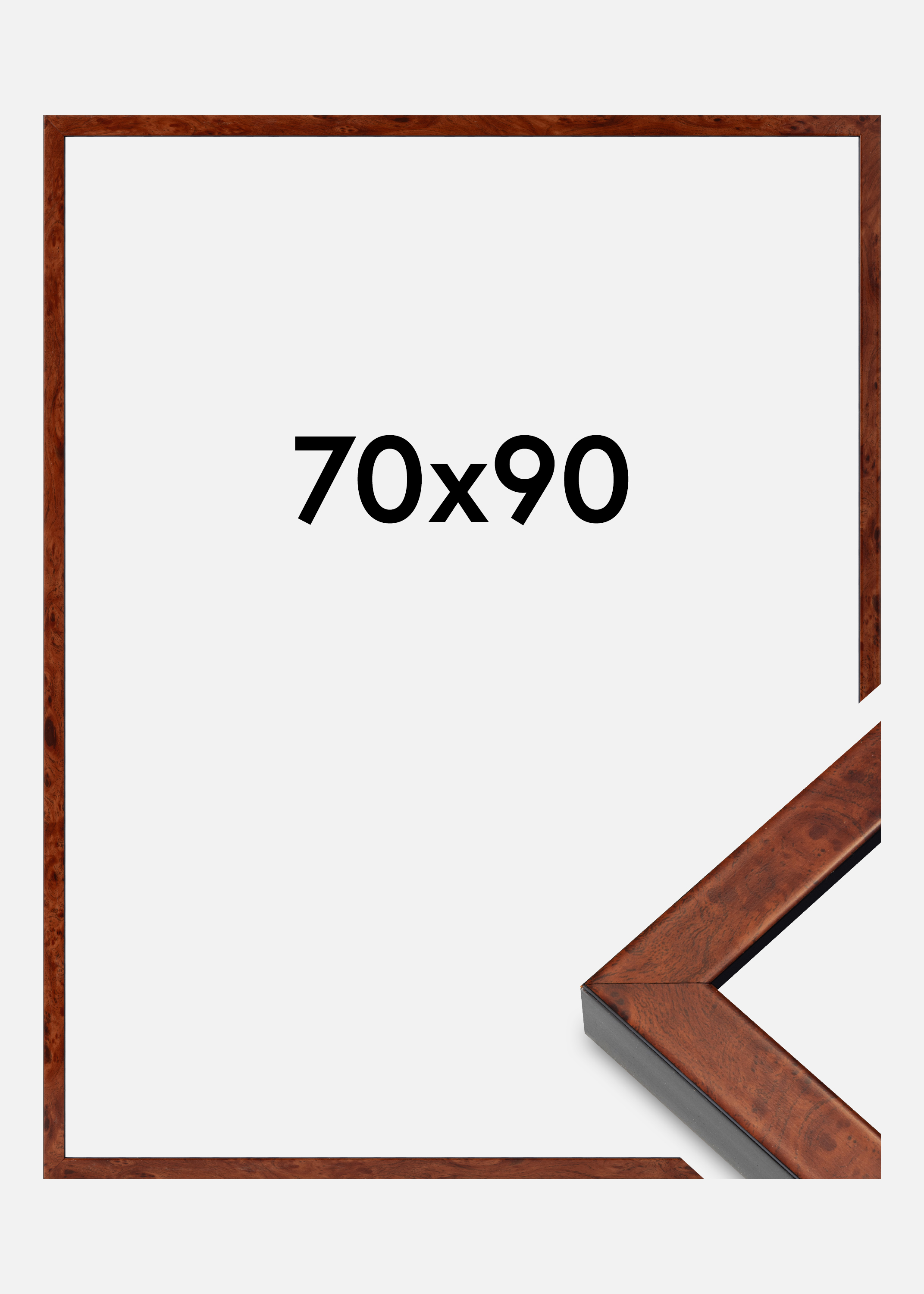 Frame Hermes Acrylic Glass Burr Walnut 70x90 cm