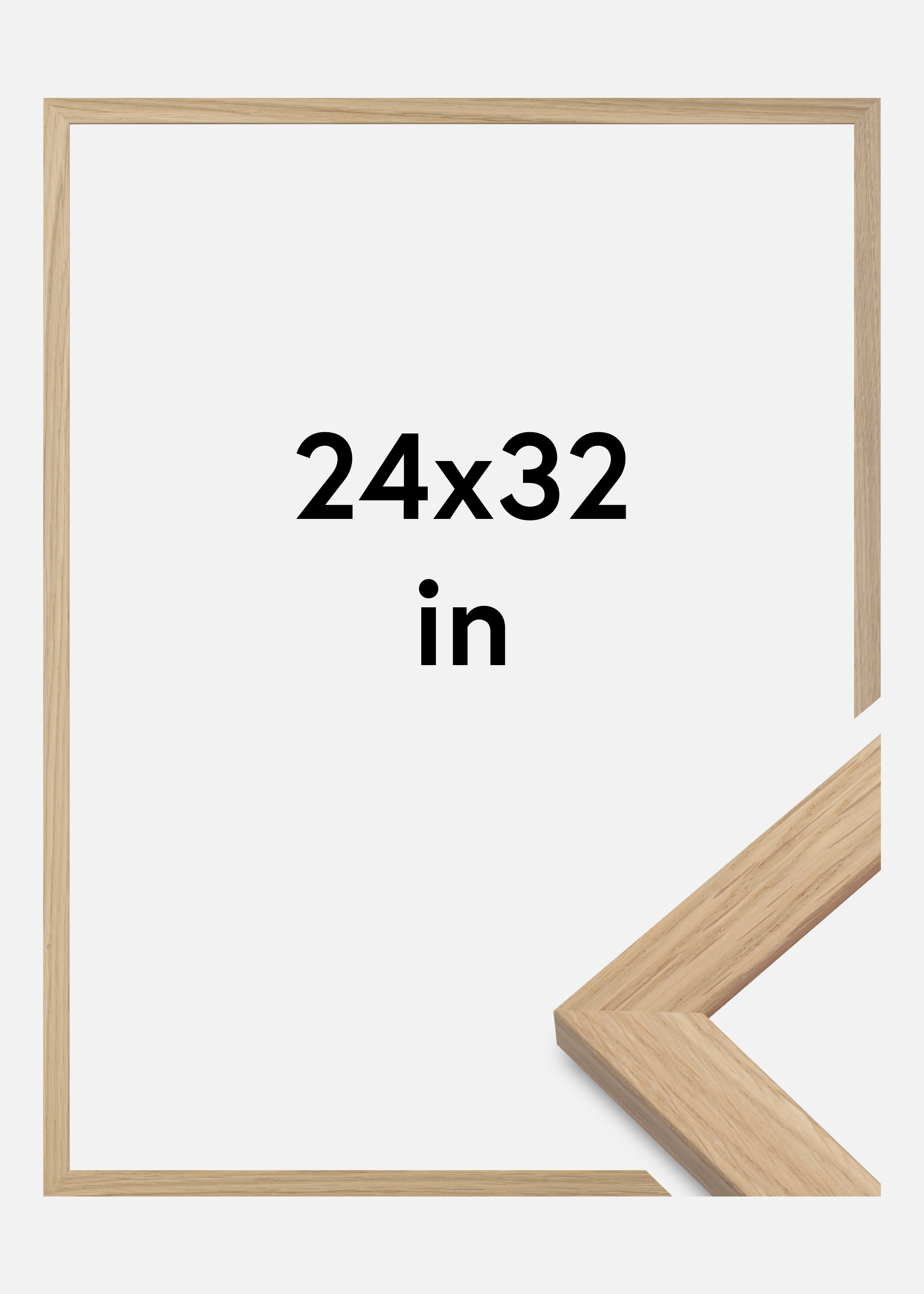 Frame Oak Wood Acrylic glass 24x32 inches (60.96x81.28 cm)