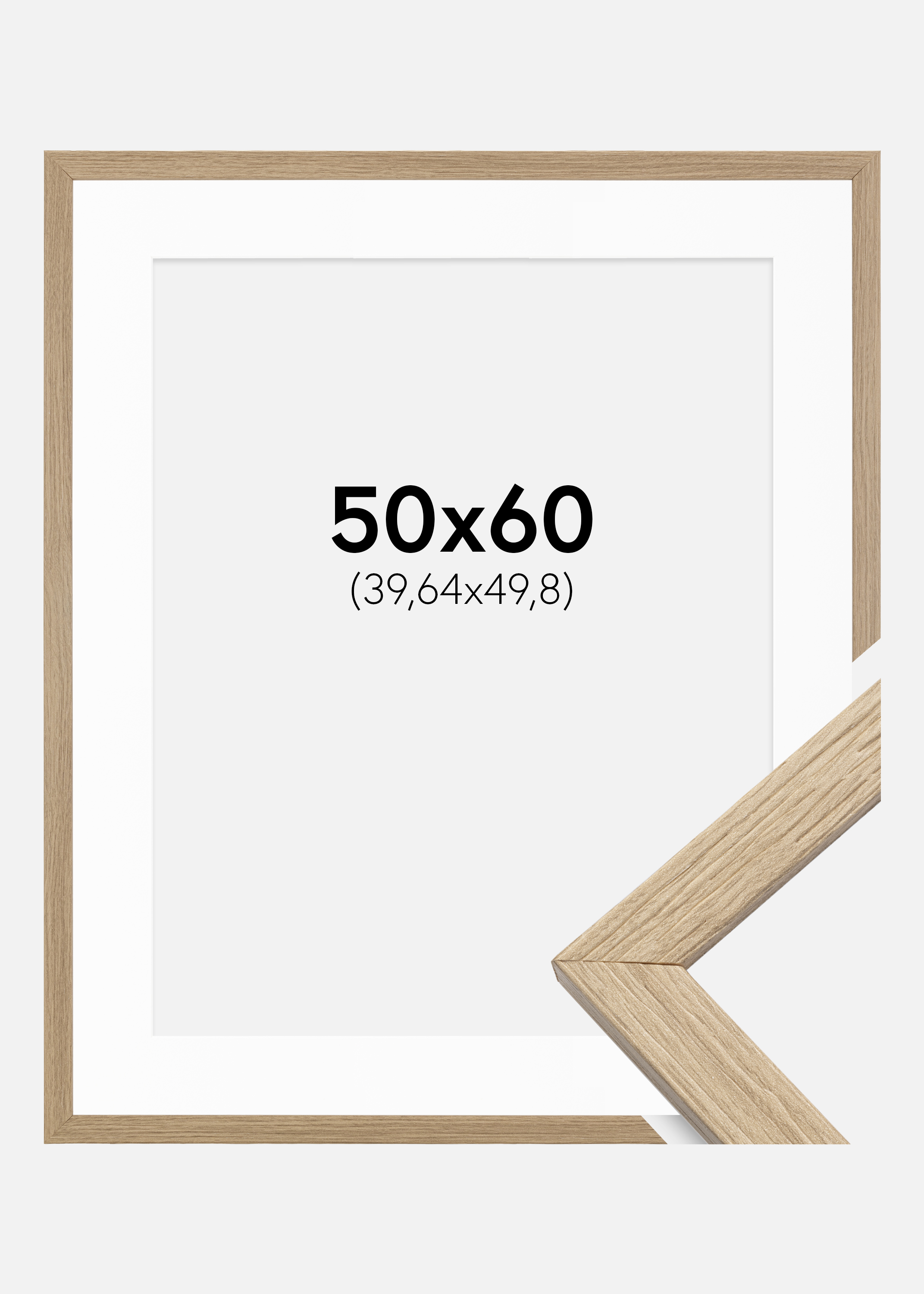 Frame Stilren Acrylic Glass Oak 50x60 cm - Picture Mount White 16x20 inches