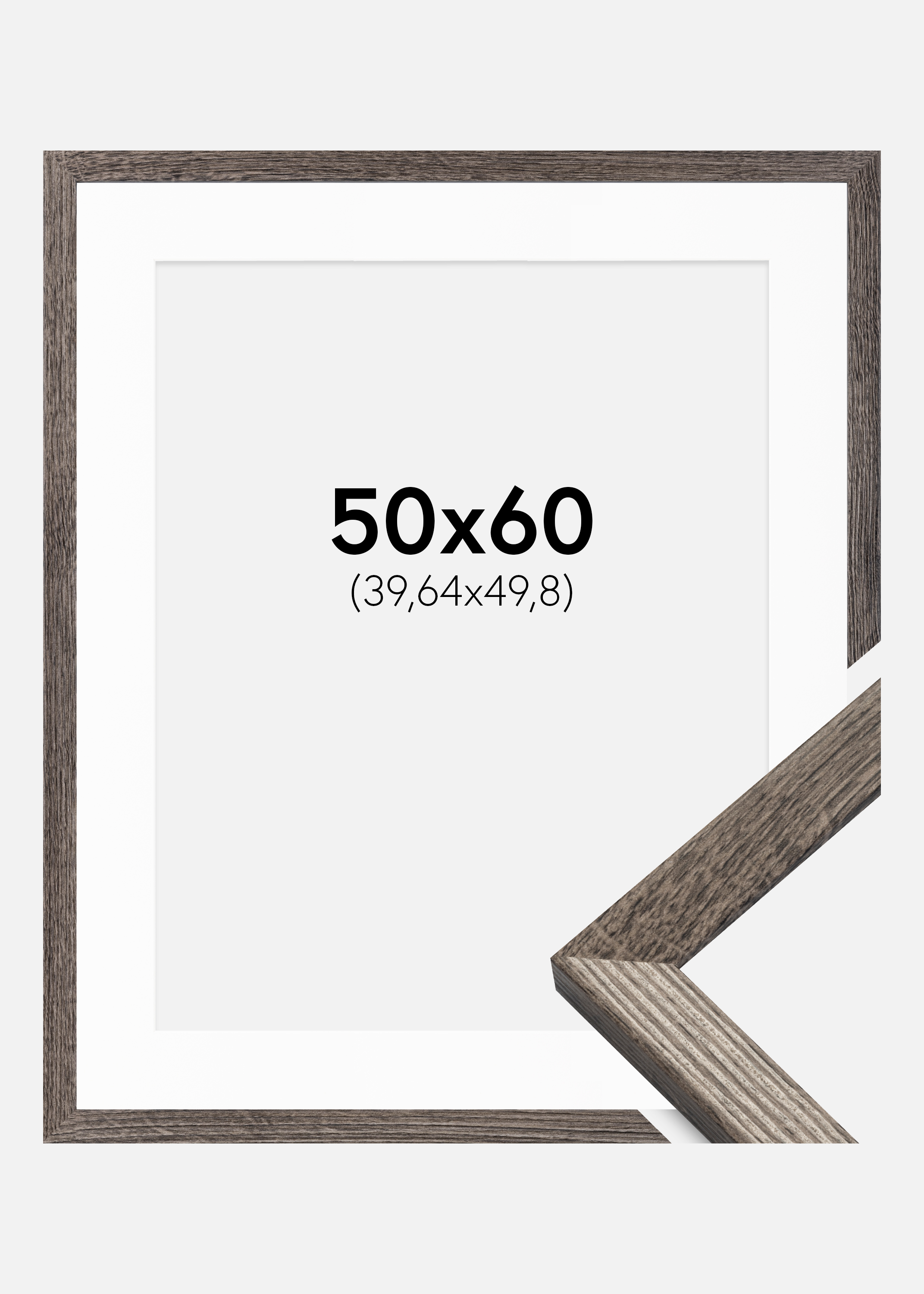 Frame Fiorito Walnut 50x60 cm - Picture Mount White 16x20 inches