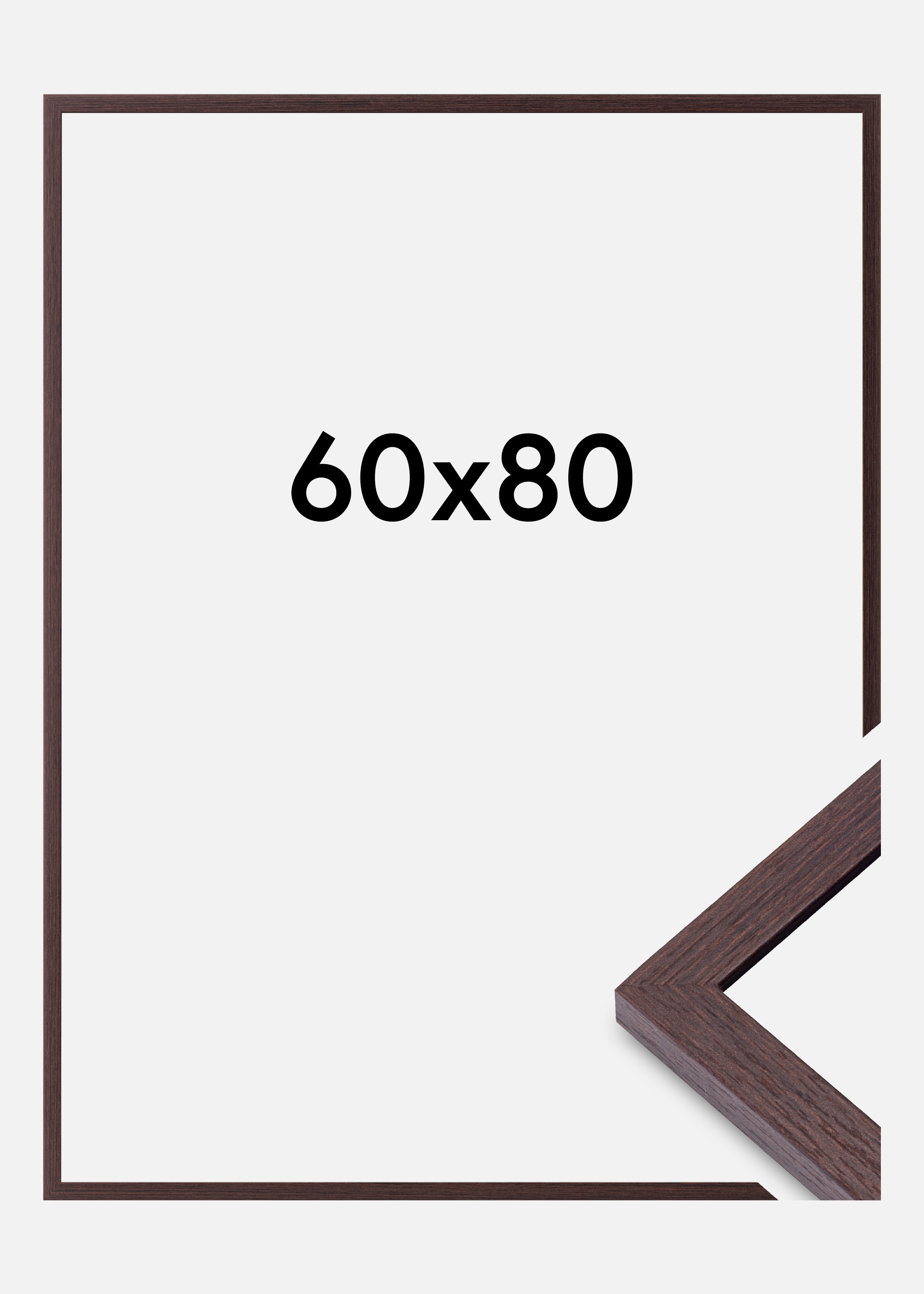 Frame Modern Acrylic Glass Walnut 60x80 cm