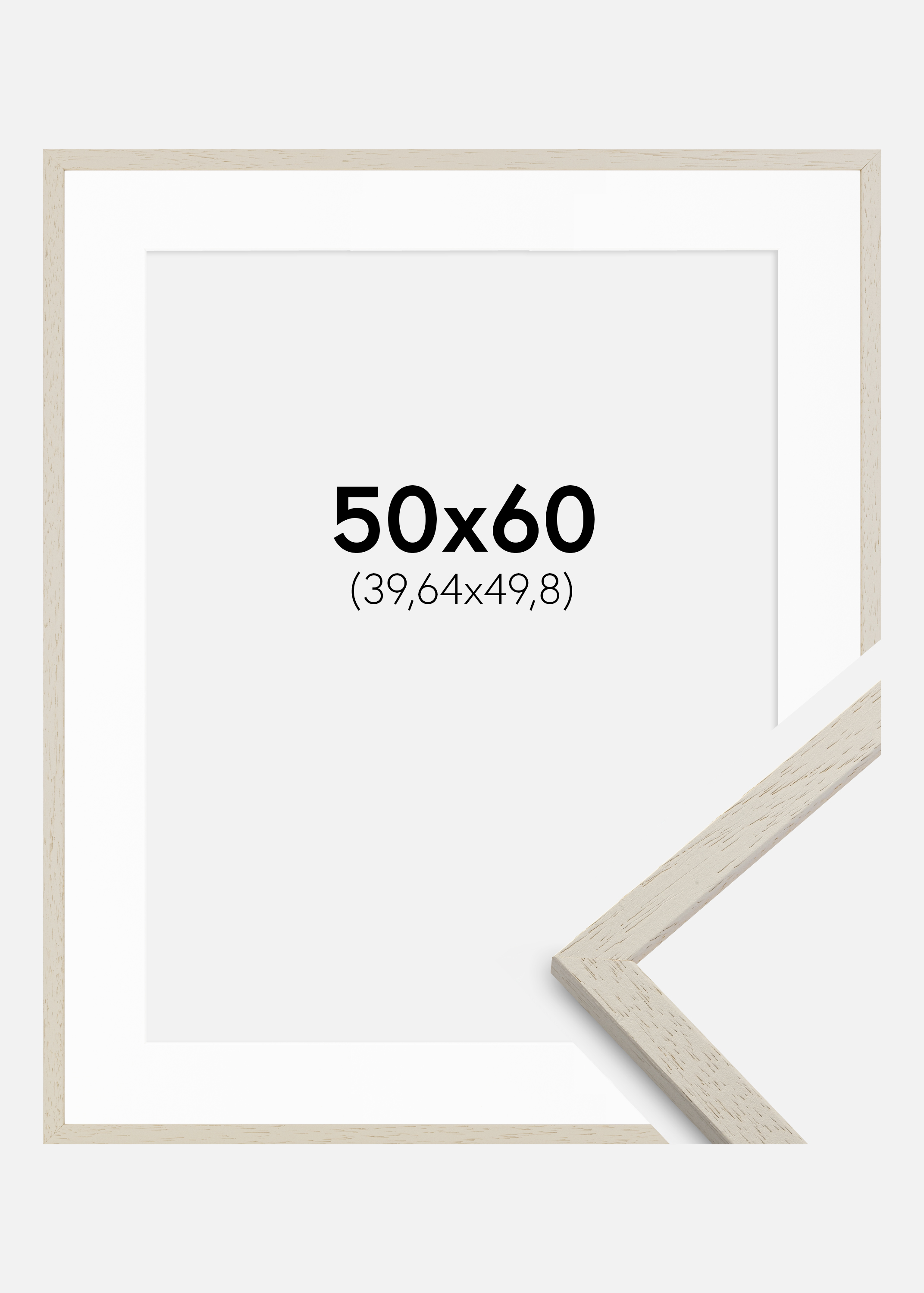 Frame Edsbyn Sand 50x60 cm - Picture Mount White 16x20 inches