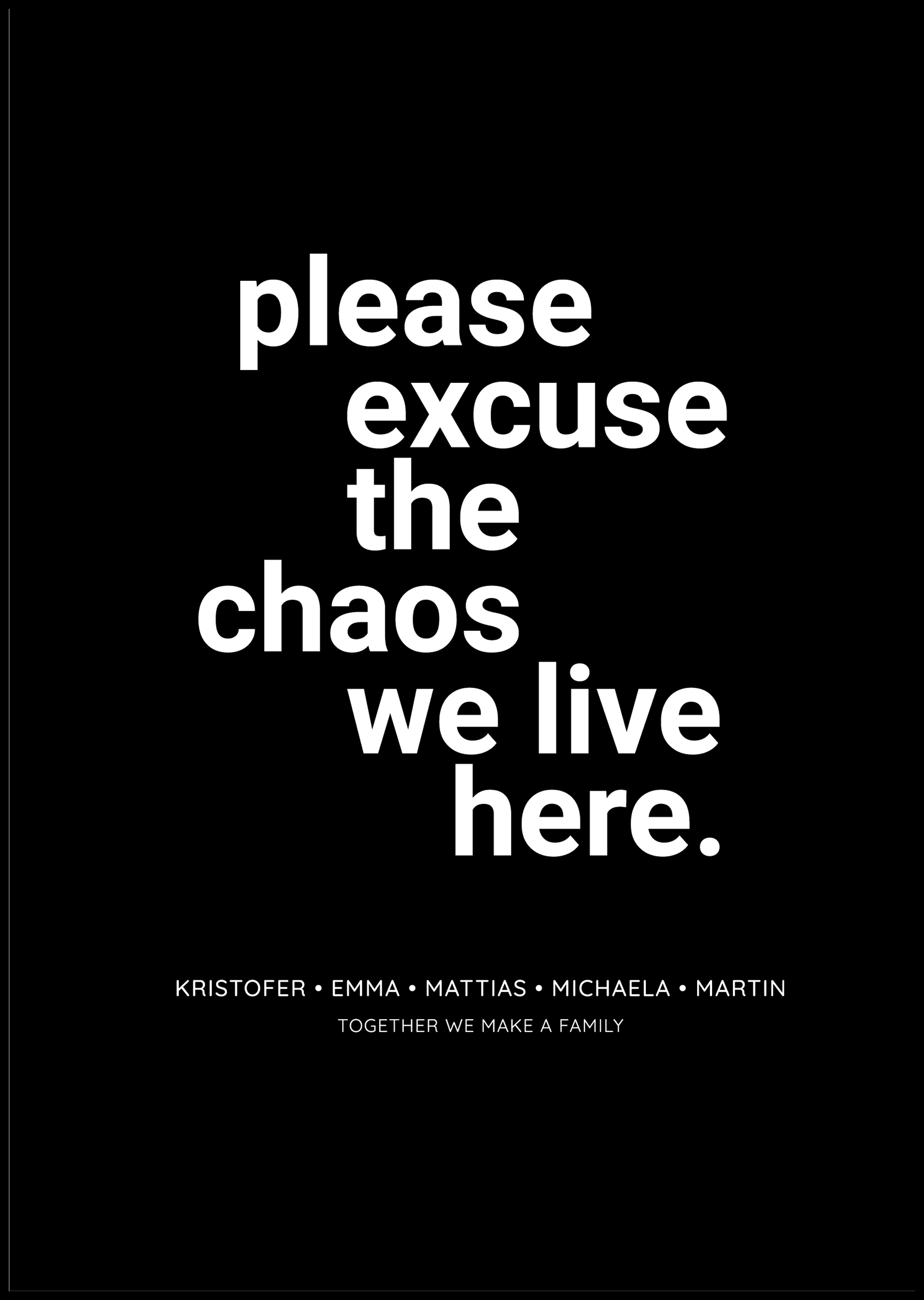 Chaos - Black (40x50 cm)