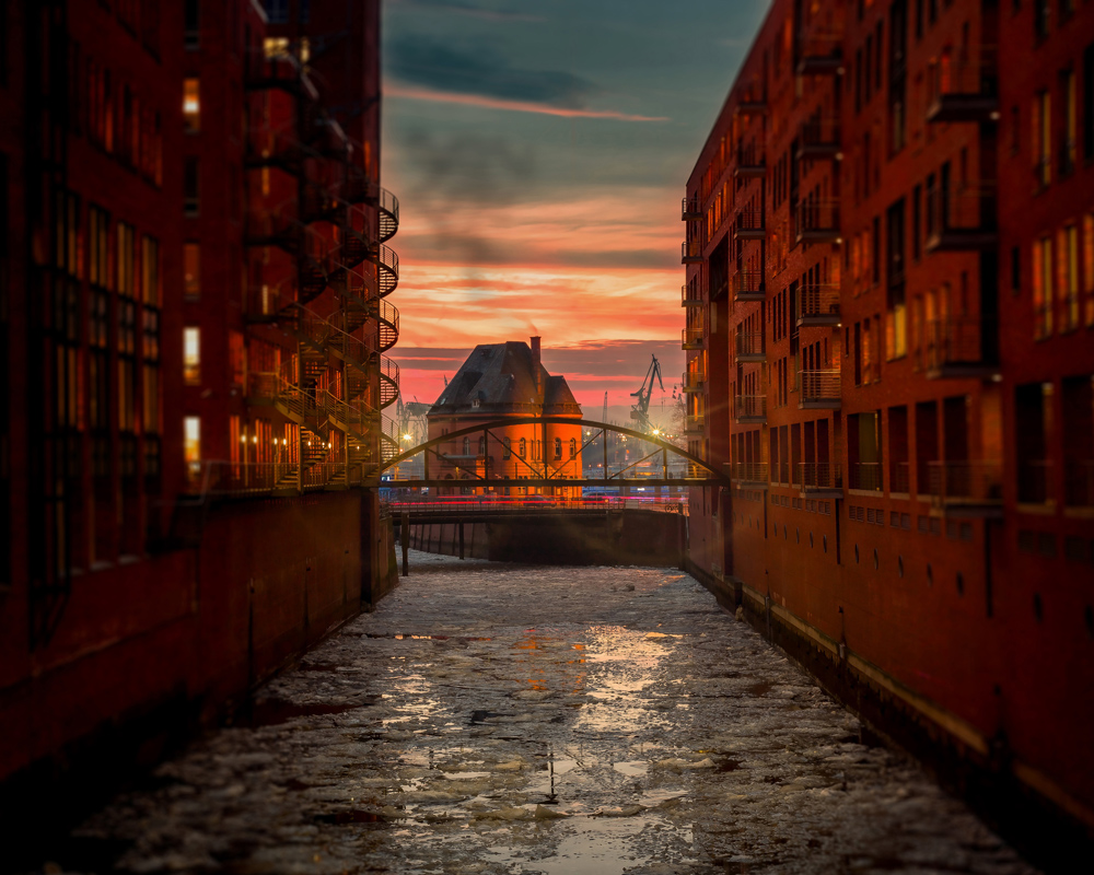 Bildverkstad City in water Poster