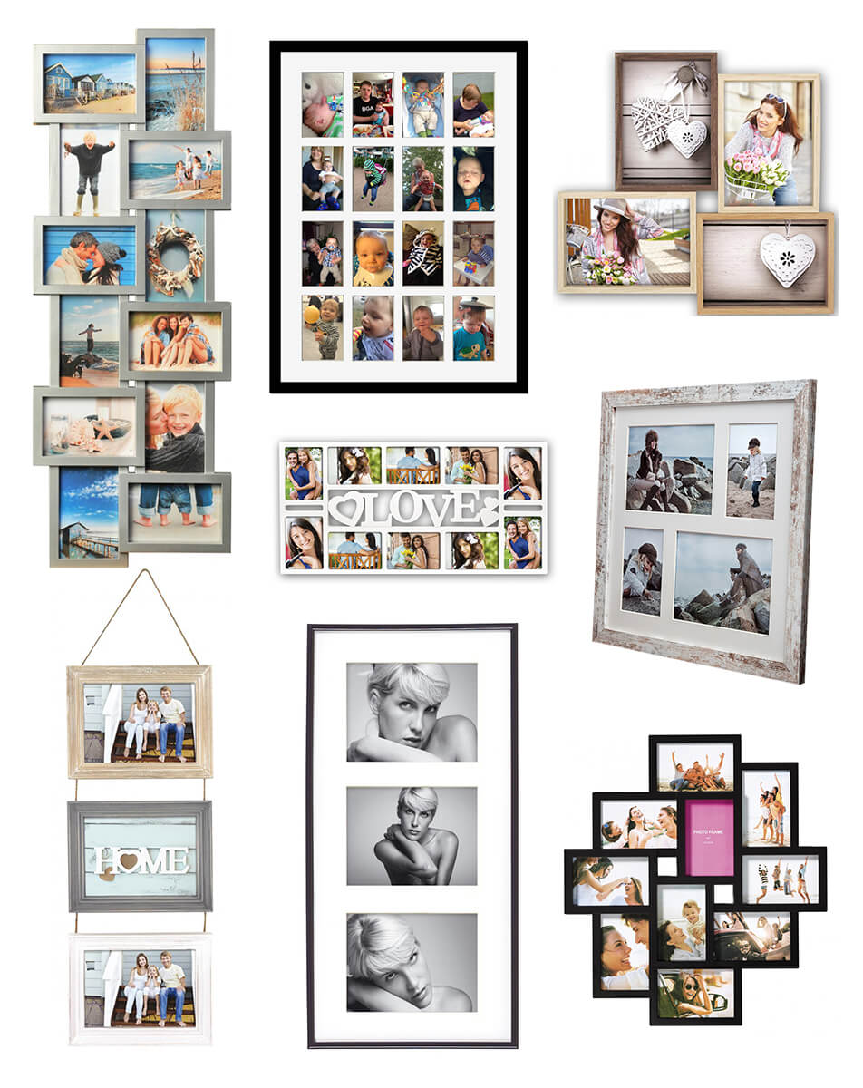 Different collage picture frames with family photos - frames for collage