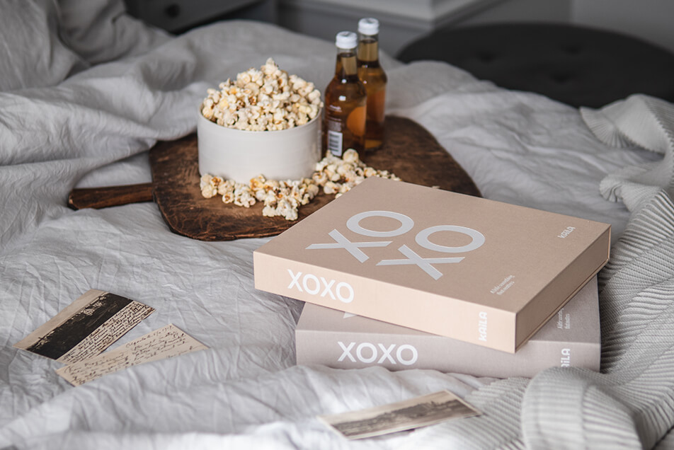 A photo album in a cosy bedroom