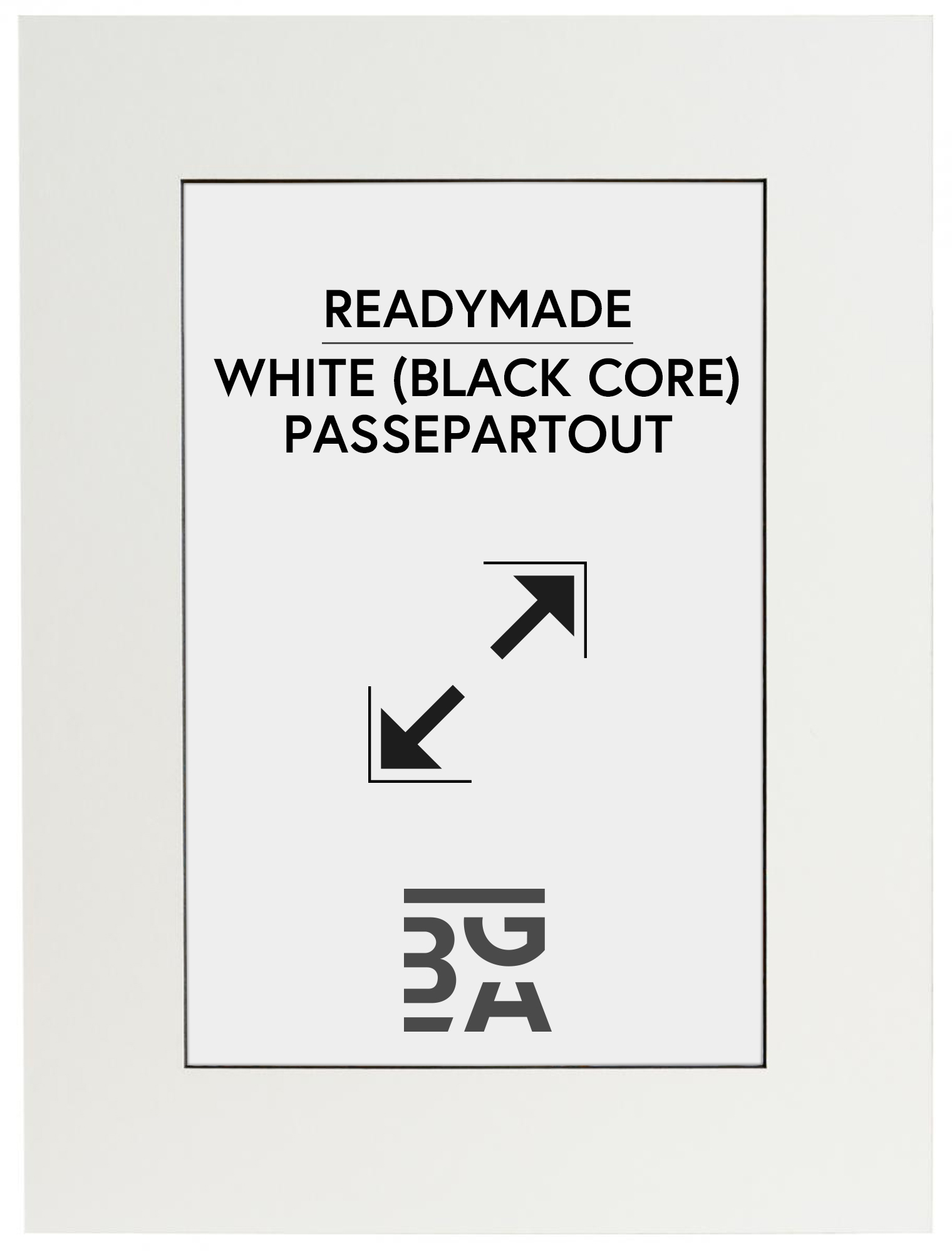 Mount White A4 (Black Core) 21x29.7 cm (14x19.5 cm)