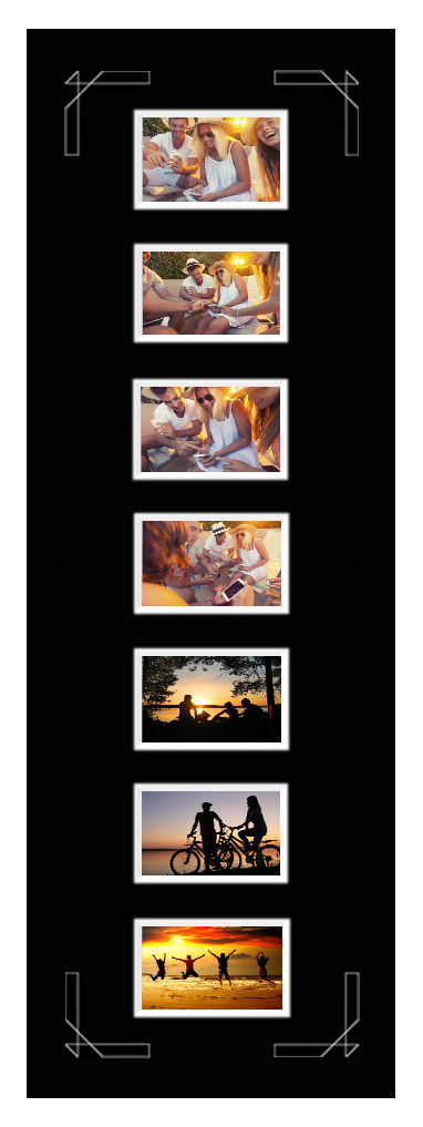 Mount Black 33x95 cm - Collage 7 Pictures (9x14 cm)
