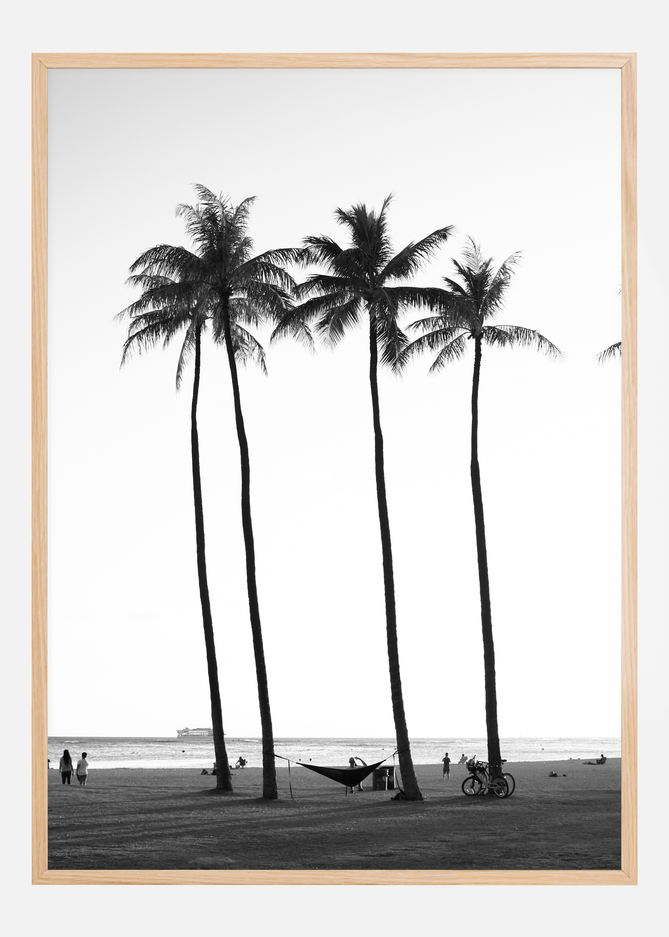 Black And White Palm Trees  Poster (21x29.7 cm (A4))