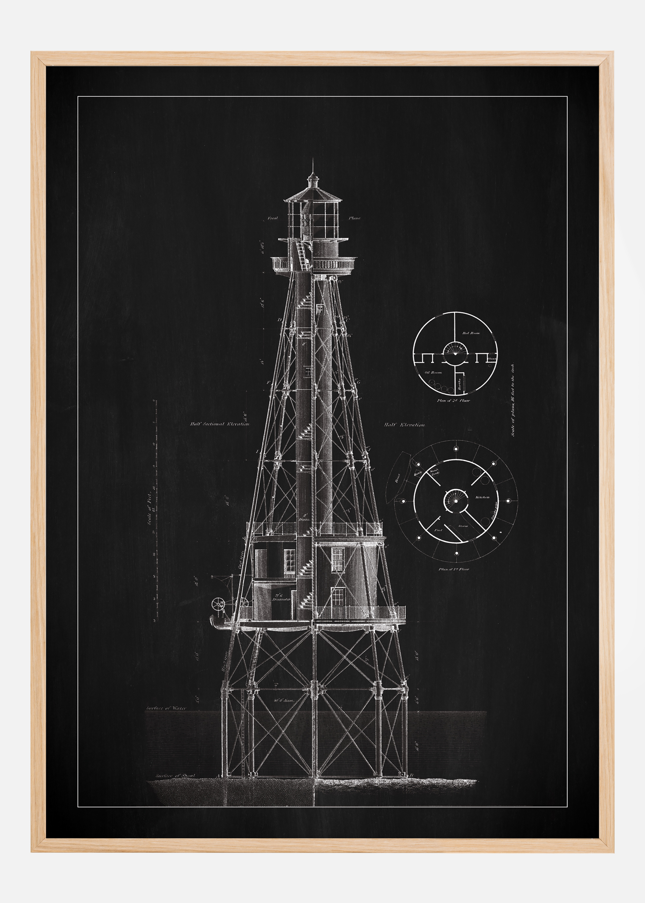 Slate - Lighthouse - Ship Shoal Lighthouse Poster (40x50 cm)