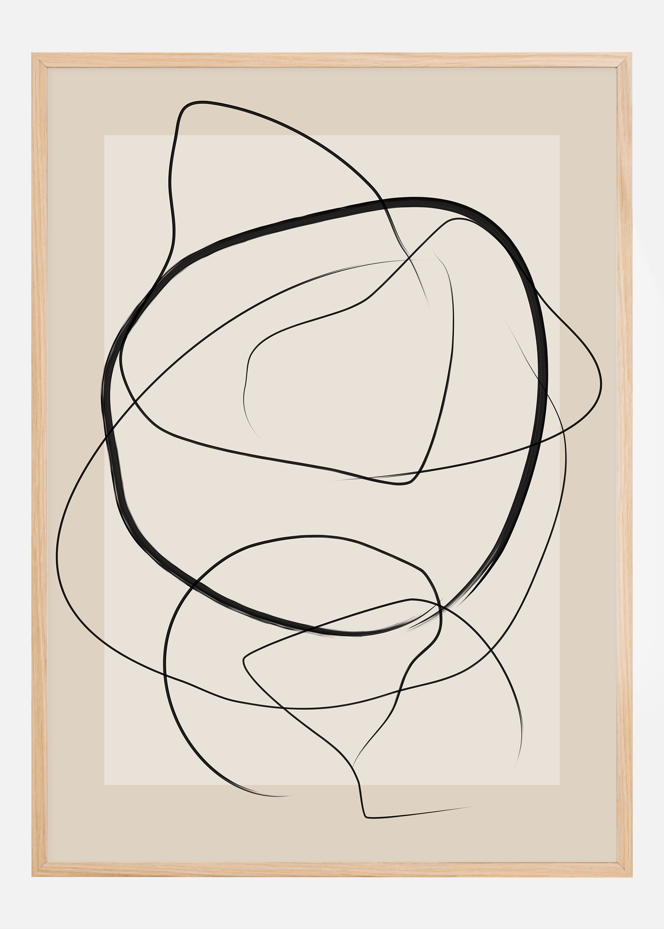 Soft Abstract Lines Art Poster (50x70 cm)